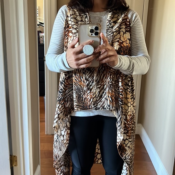 Home made Women’s Animal print Vest  or coverup cream& brown One S… - Picture 6 of 16